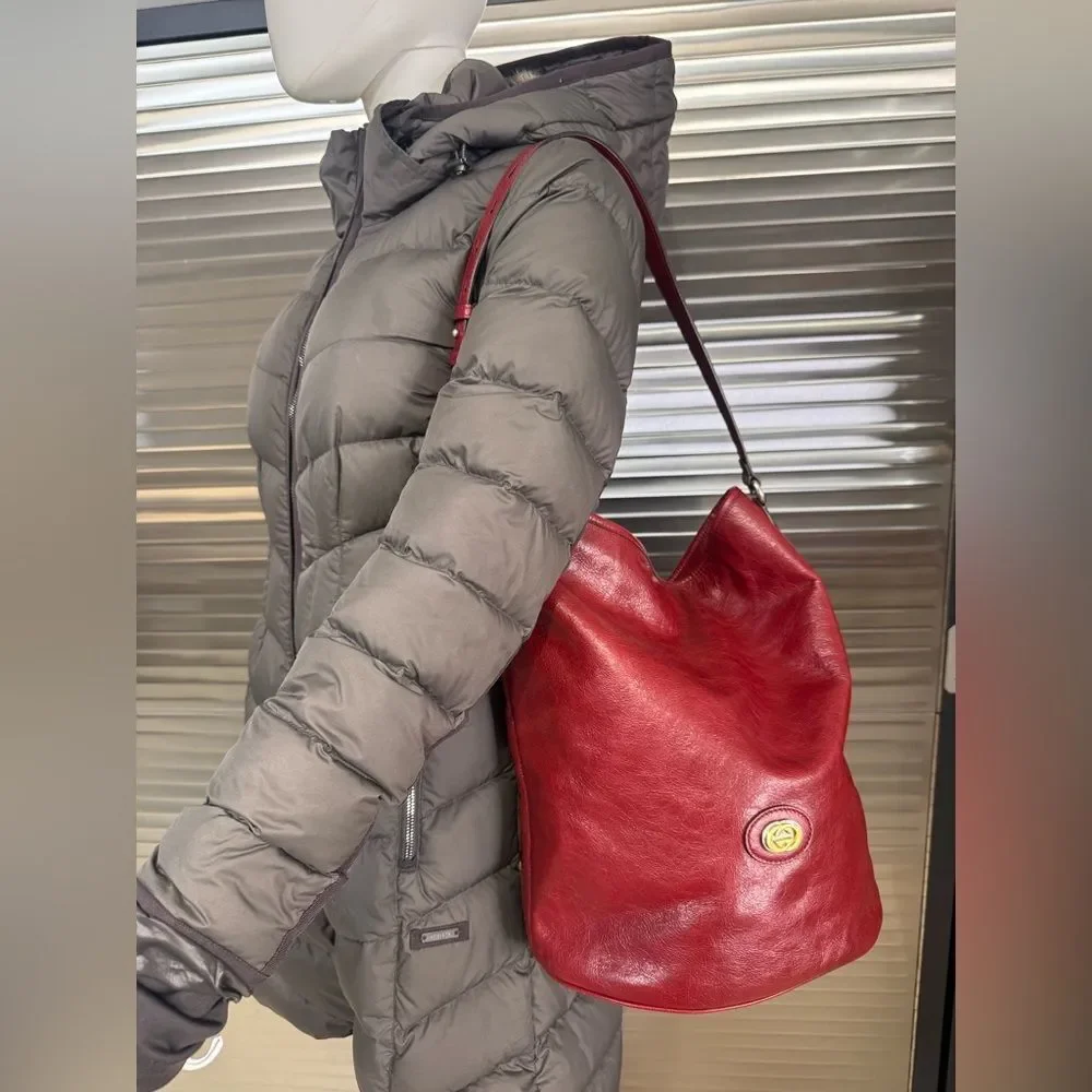 Gucci Morpheus Large Distressed Red Leather Hobo